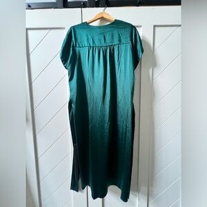 Anne Klein Size 10 Silk Teal Tie Waist Dress